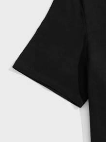 Manfinity VCAY Men Cotton Cartoon Graphic Tee & Drawstring Waist Shorts - Multicolor - View 3