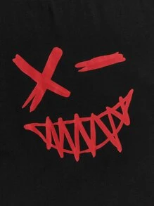 Manfinity VCAY Men Cotton Cartoon Graphic Tee & Drawstring Waist Shorts - Multicolor - View 4