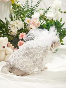 ABLAZE ZAI 1入組皇冠裝飾寵物頭飾適用於狗狗和貓適合婚禮