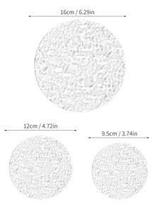1入組透明圓形杯墊，圓形 PS 杯墊，適用於餐桌 - 無色 - 查看 3