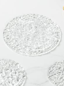 1入組透明圓形杯墊，圓形 PS 杯墊，適用於餐桌 - 無色 - 查看 6