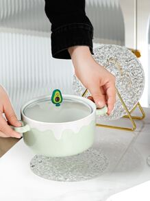 1入組透明圓形杯墊，圓形 PS 杯墊，適用於餐桌 - 無色 - 查看 7