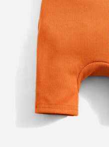 SHEIN Baby Girl One Shoulder Ribbed Knit Romper Without Bag