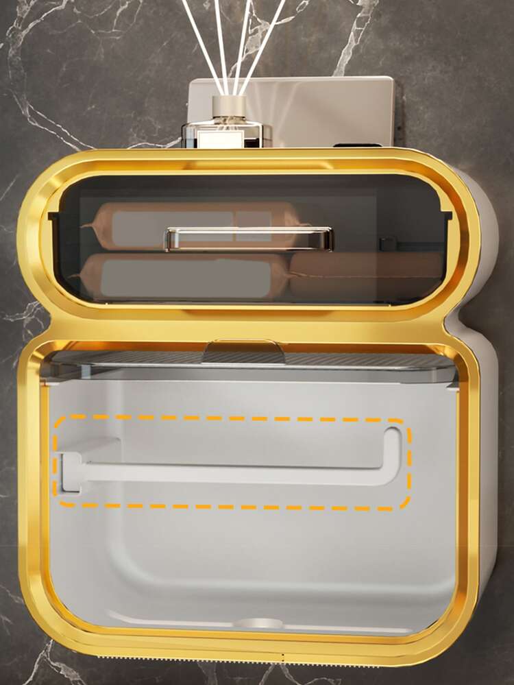 1 Giá Treo Giấy Vệ Sinh Treo Tường Hộ Gia Đình Hộp Đựng Khăn Giấy Nhựa Xanh - màu xanh lá - Xem 5