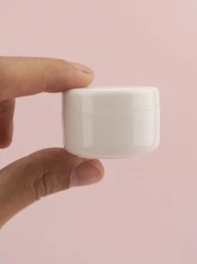 5pcs 20g White Plastic Cosmetic Jars with 2pcs Mask Spoons, Portable Travel Containers for Creams and Lotions