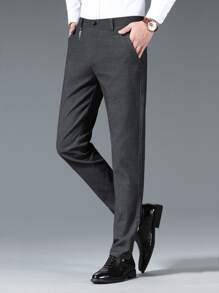 Men Slant Pocket Suit Trousers - Black - View 3