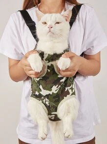 1pc Portable Pet Carrier Bag For Dog And Cat For Outdoor - Army Green - View 1