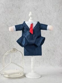 1pc Dog Suit With Fake Hands For Standing, Pet Wedding Clothes Teddy Bichon Small & Medium Size Dog Shirt Western Suit Halloween Halloween Costumes - Royal Blue - View 2