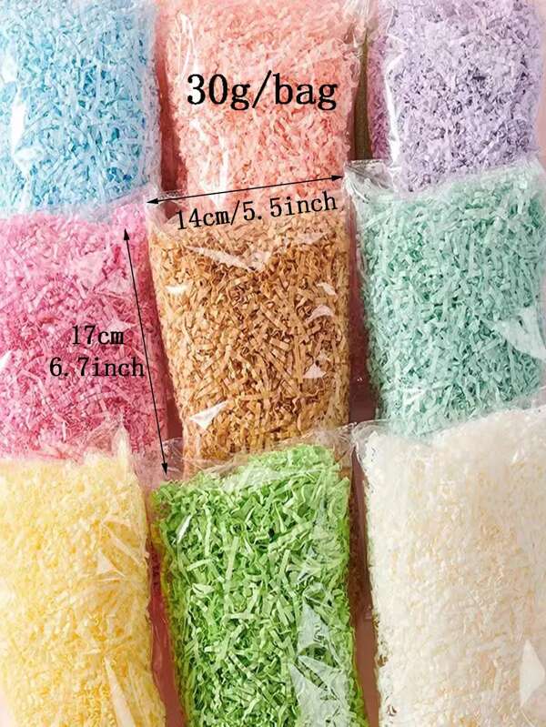 1pack Gift Filler Paper, Simple Plain Color Shredded Paper For Gift Box