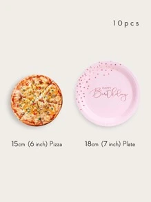 10 PCS/Set Disposable Dinner Plates, 7/9 Inch Pink And Rose Gold Polka Dot Birthday Party Plates Rose Gold Plates, Foil Stamped Disposable Paper Plates Set For Kids Birthday Girls Women Birthday Parties