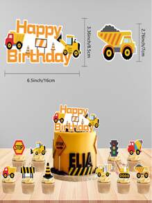 11入組工程車蛋糕裝飾 - 彩色 - 查看 3