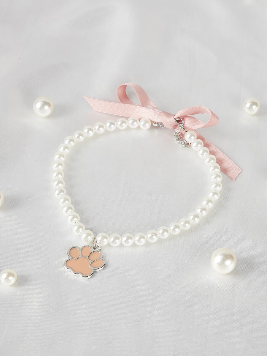 PETSIN 1 Ngọc Trai Giả Trang Trí Nơ Trang Trí Vòng Cổ Thú Cưng Cho Chó Mèo Để Trang Trí - Xem 1