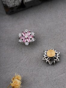 2 piezas decoración de uñas flores de diamantes de imitación giratorias 3D Metal decoración de uñas diamantes de imitación arte de uñas accesorios de joyería dijes de uñas para mujeres diseño de decoraciones de uñas Diy - Multicolor - Ver 4