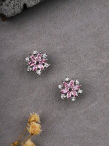 2 piezas decoración de uñas flores de diamantes de imitación giratorias 3D Metal decoración de uñas diamantes de imitación arte de uñas accesorios de joyería dijes de uñas para mujeres diseño de decoraciones de uñas Diy - Multicolor - Ver 6