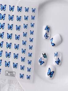1sheet Butterfly Print Nail Art Sticker - Violet Purple - View 2
