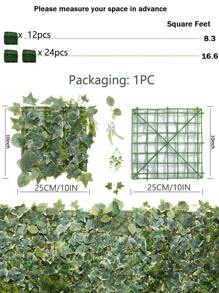 1入組塑料人造植物牆板用於背景婚禮牆面裝飾植物牆墊