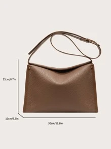 極簡流浪包按扣中等 - 卡其色 - 查看 3