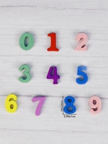 100入組彩色木製數字裝飾品，撒花裝飾品，派對配件，桌面展示配件 - 彩色 - 查看 5
