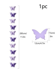 1 个 118 英寸纸花环，带 18 只蝴蝶，浪漫淡紫色手工悬挂装饰，适用于室内室外派对装饰、圣诞节 - 彩色 - 查看 5