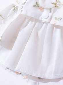 1pc Floral Embroidered Pet Dress For Dog And Cat For Summer - Multicolor - View 5