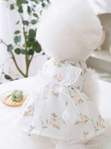 1pc Floral Embroidered Pet Dress For Dog And Cat For Summer - Multicolor - View 6