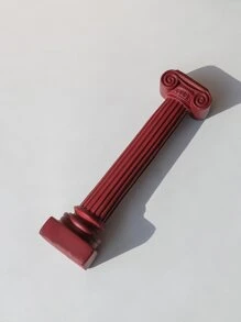 1pc Polyresin Candle Stand, Column Design Candle Holder For Home - Red - View 2