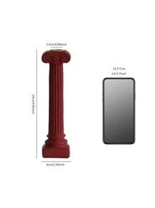 1pc Polyresin Candle Stand, Column Design Candle Holder For Home - Red - View 3
