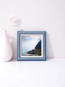 1入組塑料相框無內紙家用簡約相框 - 淺藍色 - 查看 1