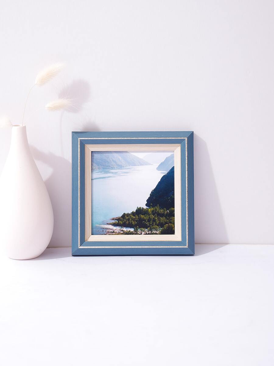 1入組塑料相框無內紙家用簡約相框 - 淺藍色 - 查看 1