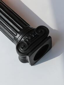 1pc Large Black Roman Column Candlestick, Creative Home Decoration Sample Room Ornament - Black - View 5