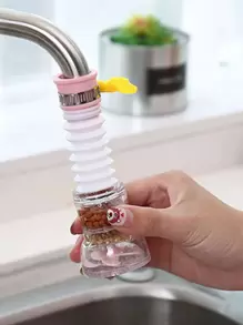 1pc Splash Proof Faucet Filter, Pink Faucet Extension Head For Kitchen - Pink - View 1