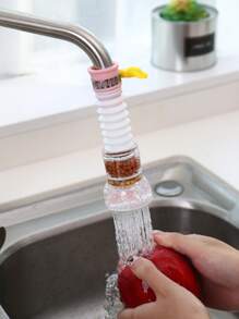 1pc Splash Proof Faucet Filter, Pink Faucet Extension Head For Kitchen - Pink - View 3