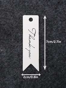 100pcs White Kraft Paper Thank You Tags With Gold Foil, Gift Party Decoration Labels, DIY Gift Hang Tags - White - View 2