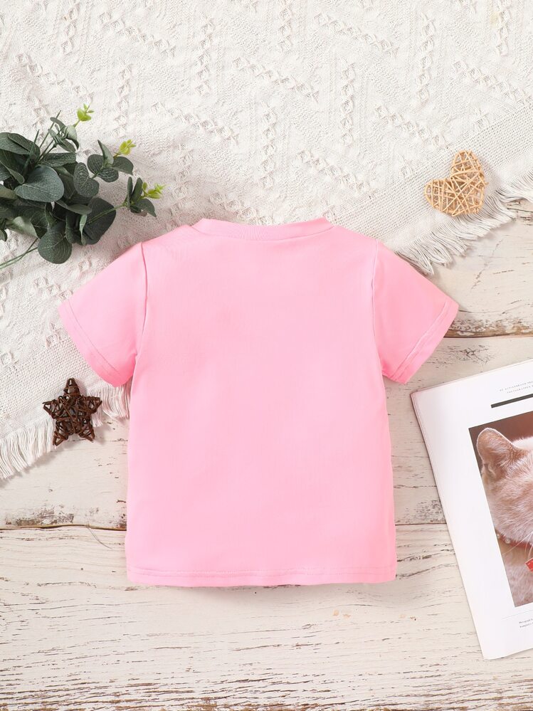 Bebé Camiseta con estampado de gato - Rosa - Añade 2