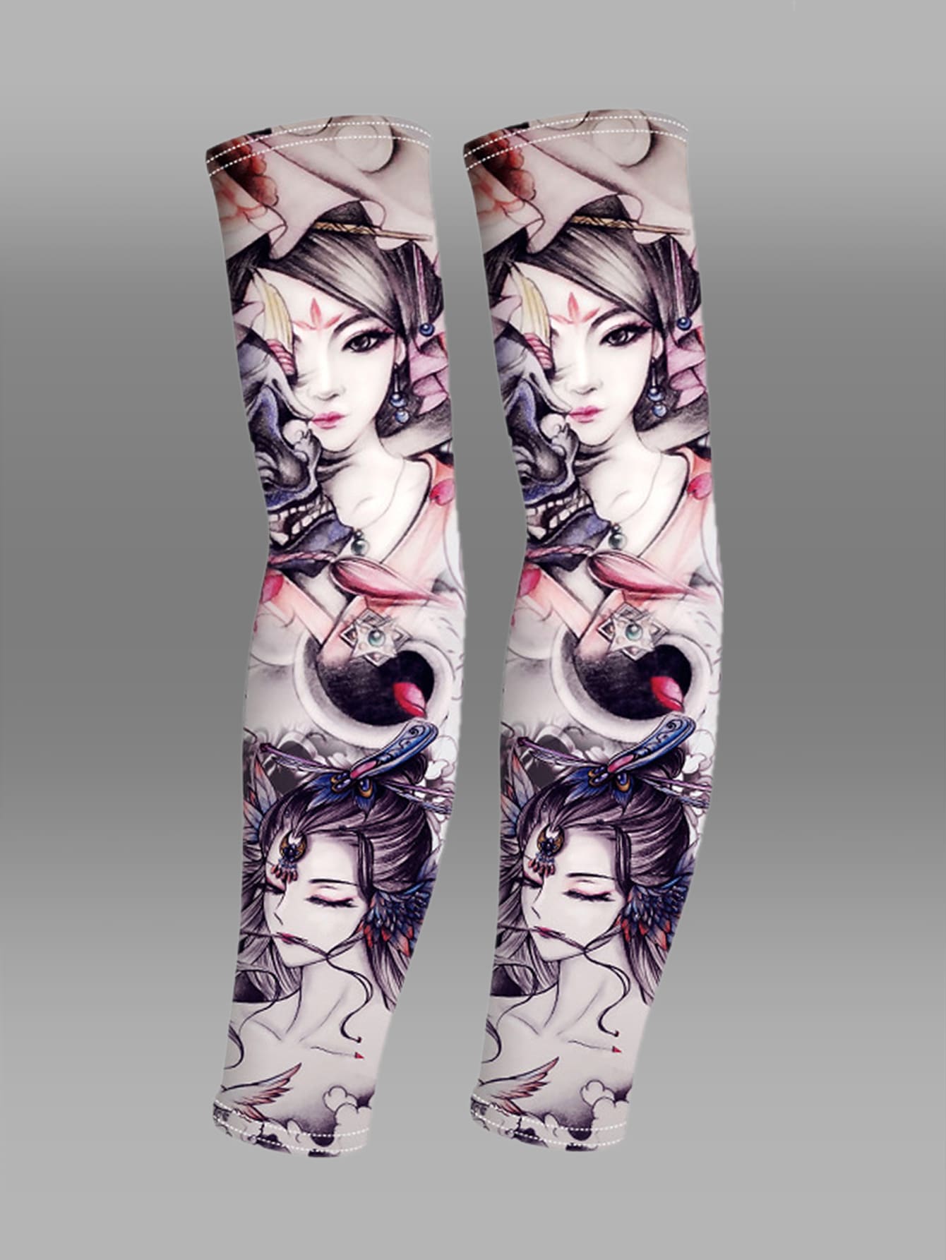 防曬抗UV 1對冰絲臂套防曬手臂套 - 彩色 - 查看 1