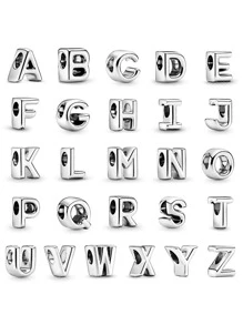 1入組字母設計銀DIY首飾配件 - 銀色 - 查看 1