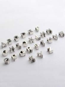 1入組字母設計銀DIY首飾配件 - 銀色 - 查看 5