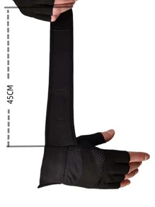 1pc Women Solid Breathable Outdoor Adjustable Fingerless Gloves, For Exercise - Black - View 3