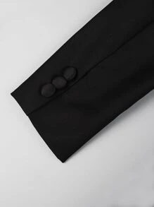 Young Boy Shawl Collar Long Sleeve Suit Jacket With Single Breasted Vest And Pants, Spring And Autumn Formal Dress Suit - Black - View 5