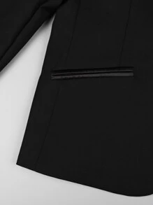 Young Boy Shawl Collar Long Sleeve Suit Jacket With Single Breasted Vest And Pants, Spring And Autumn Formal Dress Suit - Black - View 6