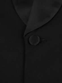 Young Boy Shawl Collar Long Sleeve Suit Jacket With Single Breasted Vest And Pants, Spring And Autumn Formal Dress Suit - Black - View 7