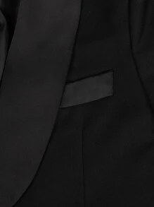 Young Boy Shawl Collar Long Sleeve Suit Jacket With Single Breasted Vest And Pants, Spring And Autumn Formal Dress Suit - Black - View 8