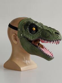 1pc Unisex Latex Dinosaur Head Mask For Velociraptor Cosplay, Suitable For Daily Wear - Army Green - View 2