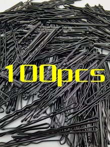 100入組簡約邊夾 - 黑色 - 查看 1