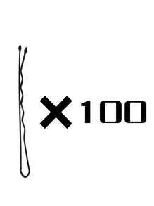 100入組簡約邊夾 - 黑色 - 查看 4