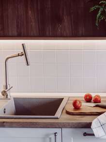 Giấy dán tường ốp tường bếp 3D bóng màu trắng Subway bóc ra và dán - Nhiều màu - Xem 8