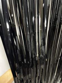 1 tấm rèm tua rua PET, rèm che mưa tua rua màu đen cho tiệc tùng, Giáng sinh - màu đen - Xem 4