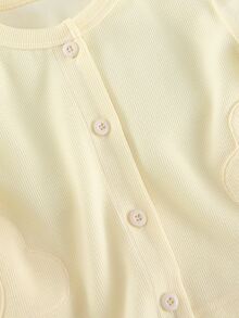 Niñas con estampado floral ribete con fruncido Vestido & Cazadora - Beis - Ver 7