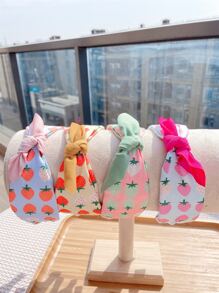 4pcs Women Strawberry Pattern Bow Decor Fashion Headband For Daily Life - Multicolor - View 1