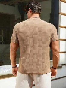 Manfinity Homme Men Solid Round Neck Tee - Khaki - View 2